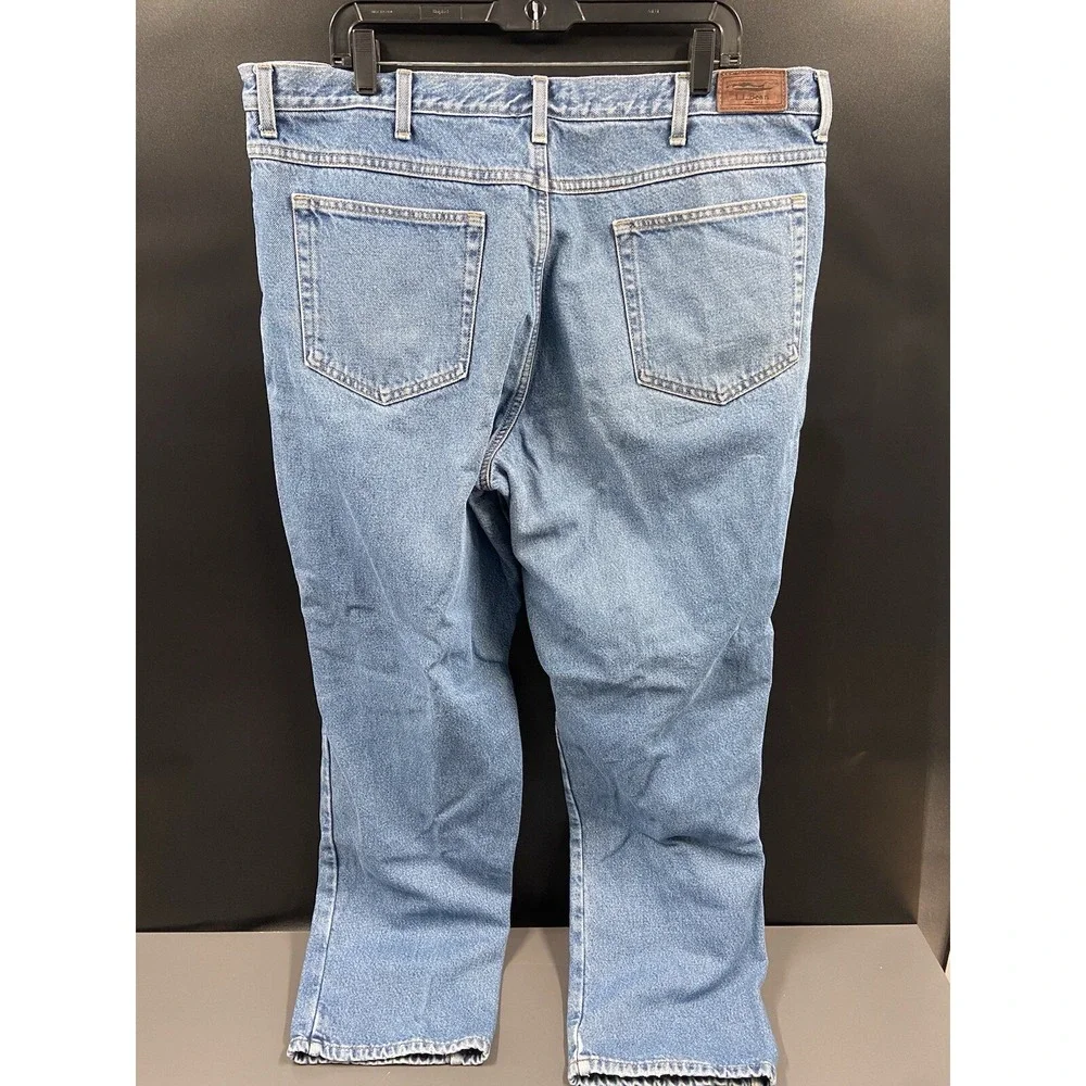 LL‎ BEAN DOUBLE L FLANNEL LINED Natural Fit Comfort Waist Denim 40x32 Jeans